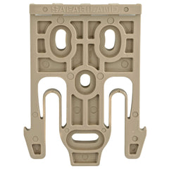 Safariland 6004-19 Quick Locking System Holster Fork in Flat Dark Earth mounted on a holster back