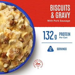 SAFECASTLE Mountain House emergency storage can—long-term canned meal for prep kits.