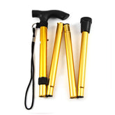 SagaSave foldable walking stick extended for reliable support during outdoor hikes.
