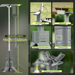 SakerPlus magnet-base camping light attached to metal surface for hands-free lighting.