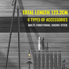 SakerPlus trekking pole using locking mechanism on downhill descent