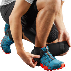 Salomon Trail Gaiters Low on-shoe fit demonstration for secure wear