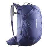 Salomon Trailblazer 30 front view demonstrates ergonomic fit for long hikes