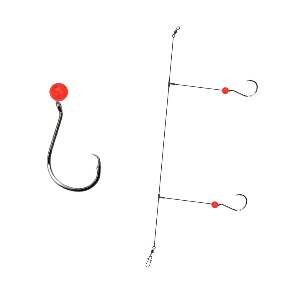 Salt Tide Fishing 3-pack 2/0 bead rig with double drop helps reduce tangles.