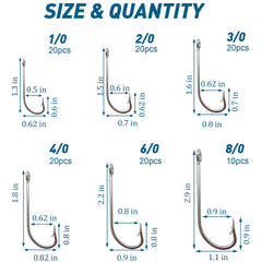 Long shank ringed-eye J hooks suitable for trolling and jigging