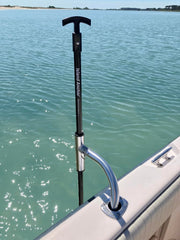 Salty Adventures Island Anchor pole mount ready to drop into a rod holder for quick setup