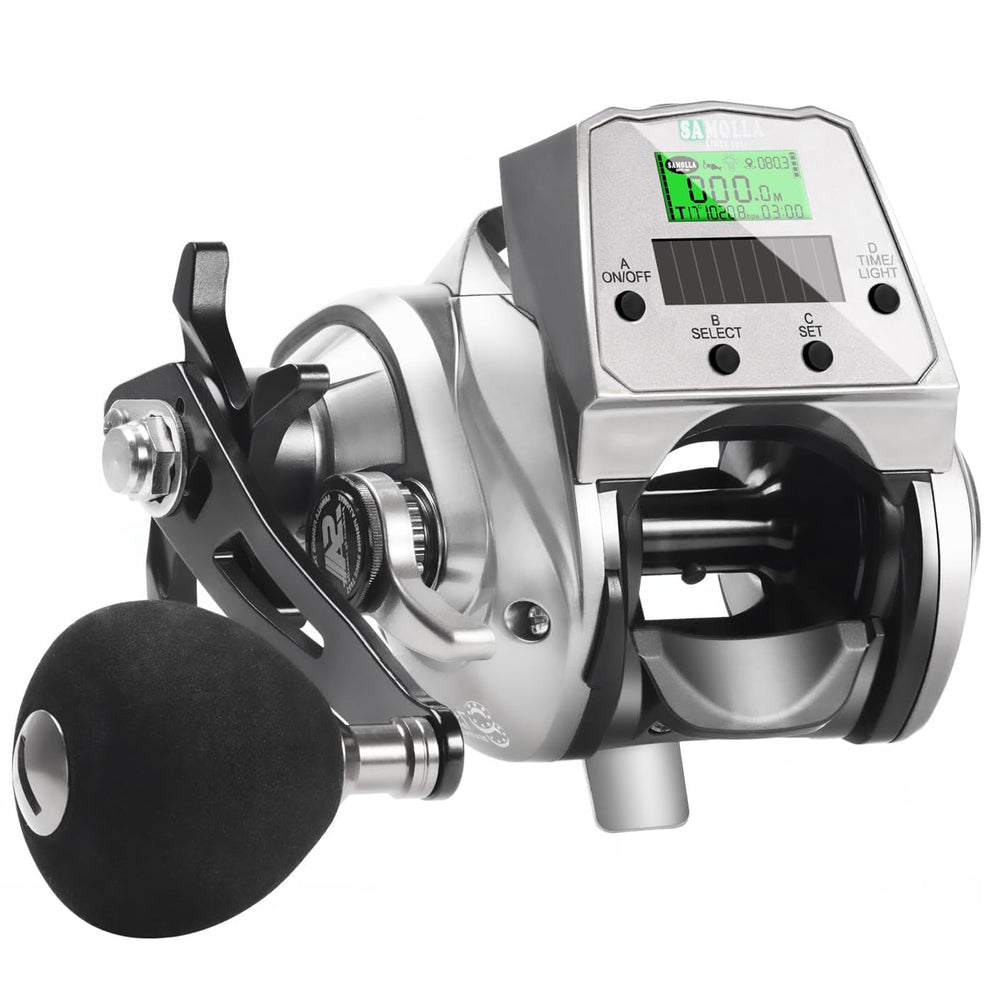 SAMOLLA baitcasting reel solar panel on-water charging scenario for longer fishing sessions