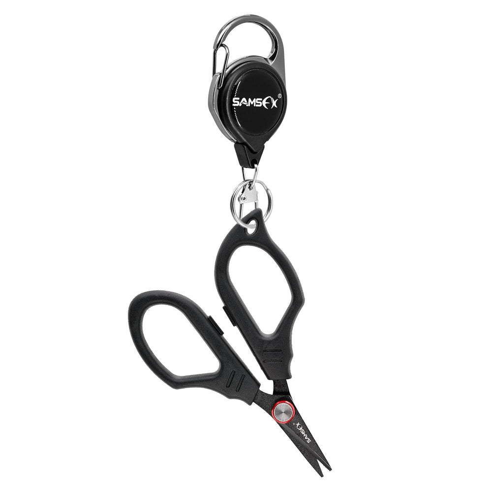 SAMSFX fishing scissors in black with braided line cutter