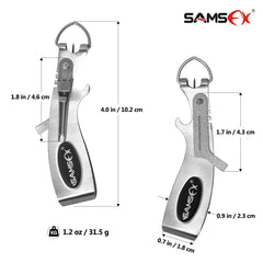 Hook sharpener and jig eye cleaner features