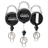 SAMSFX carabiner style zinger retractable tape measure attached to belt