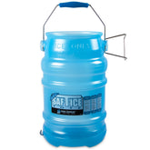 San Jamar Saf-T-Ice tote in blue for efficient ice transport