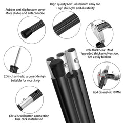SAN LIKE tarp pole button-lock for quick, secure assembly.