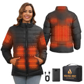 San Moolias heated vest collar heat zone for instant warmth on chilly mornings.
