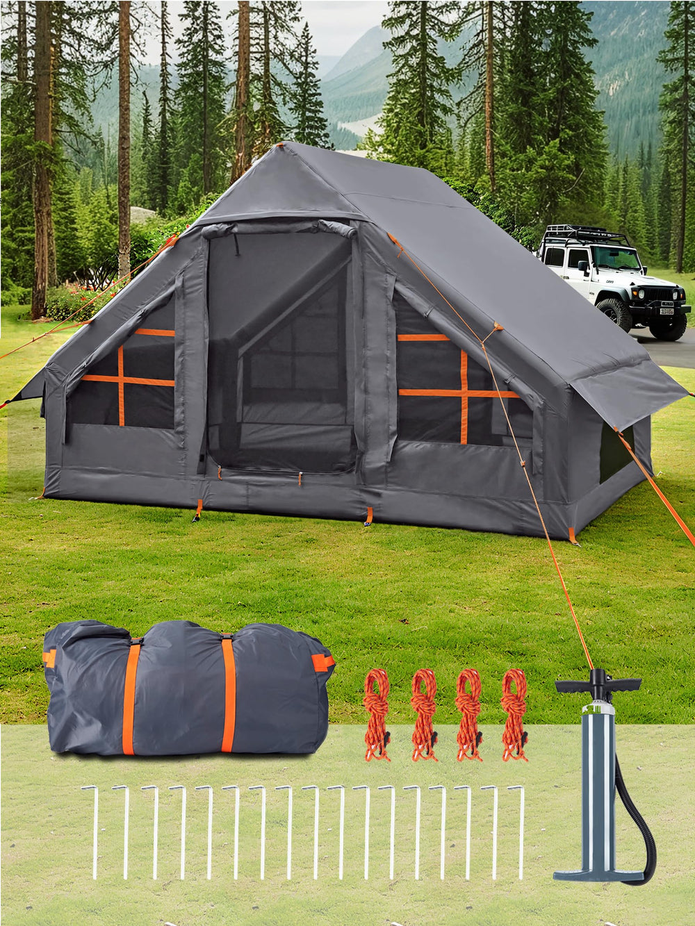 SANHOVO inflatable tent with 5-minute setup for quick family camping
