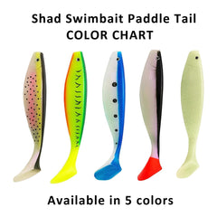 Sanhu paddle-tail swimbait glow offers strong water displacement for attracting striped bass near structure
