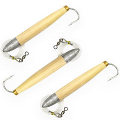 Sanhu 6-inch cedar plug side view, slim profile for versatile saltwater fishing.