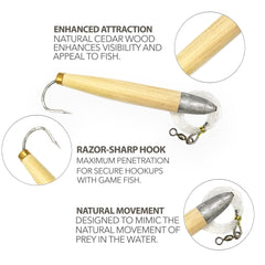 Sanhu cedar plug durability in saltwater highlights long-lasting performance.