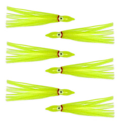 Sanhu Hoochie Skirts Yellow 4-3-4 inch 3D eyes boost visibility
