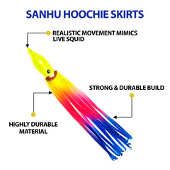 Sanhu Hoochie squid skirt octopus skirt detail enhances realistic movement