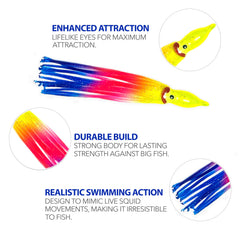 Sanhu Hoochie squid skirt soft plastic body for durability against bites