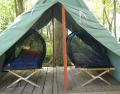 SansBug tarp floor inside view showing interior protection from ground moisture