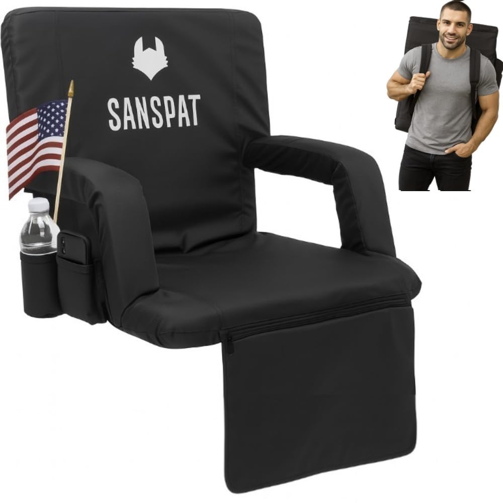 Sanspat 23-inch stadium chair back support for comfortable bleacher seating.