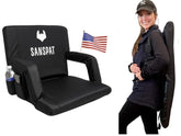 Sanspat stadium seat back cushion provides lumbar support during games.