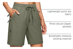 SANTINY hiking shorts back zip pocket — keep keys safe during travel.