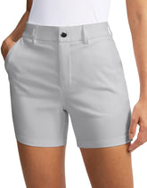 SANTINY women's 5in golf shorts front view for all-day comfort.