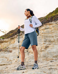 SANTINY women's lightweight quick-dry fabric shorts keep you cool and dry outdoors.