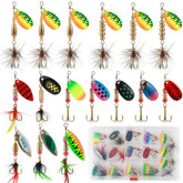 SANWEAL Rooster Tail Lures – 10-piece brass spinner kit, front view