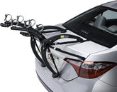 Saris Bones 3-Bike Trunk Rack arc design over spoiler for secure transport