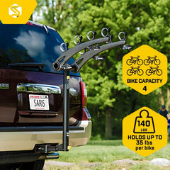 Saris Bones folding arms save space when rack is not in use