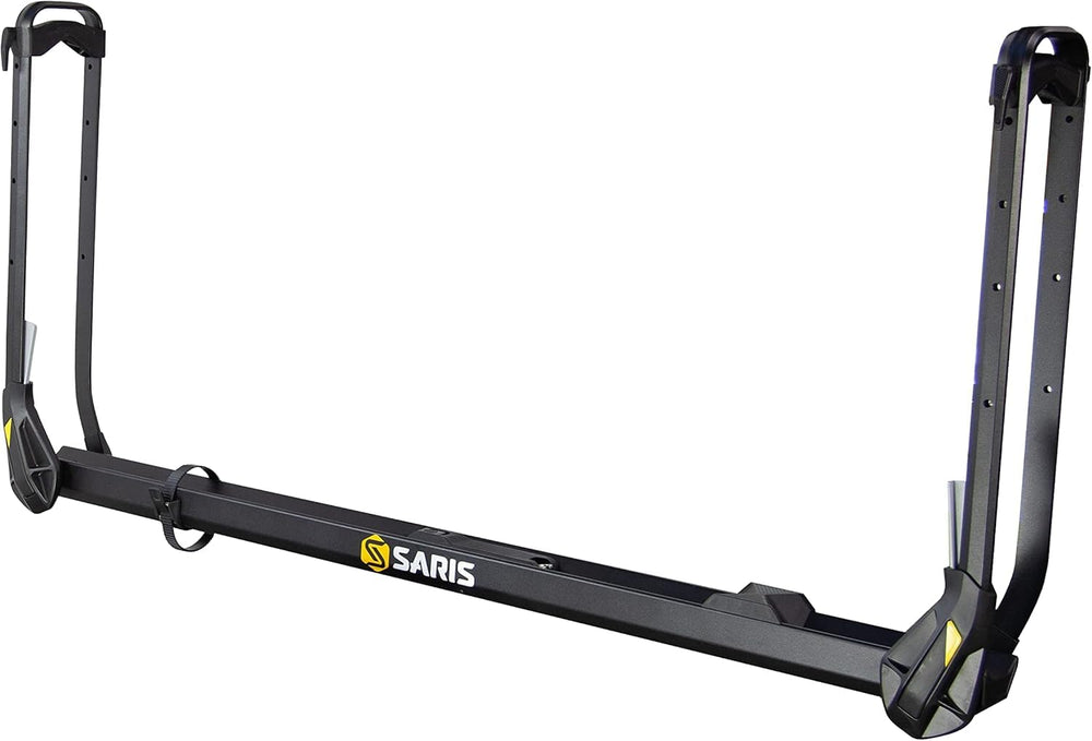 Saris MHS Duo 1-Bike Tray securely attached to a hitch rack for reliable transport.