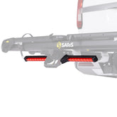 Saris MHS Light Kit taillight on rack enhances rear visibility for safer rides
