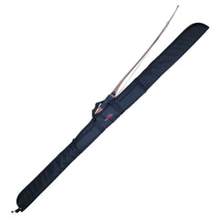 SAS longbow case front pockets organize strings, nocks, and small accessories for quick access.