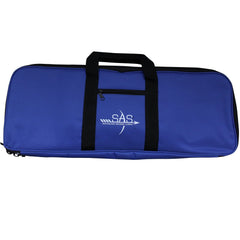 SAS Recurve Takedown Bow Case blue side pocket shows accessory storage.