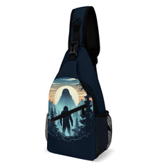 Sasquatch Bigfoot sling bag travel crossbody, durable twill fabric for daily adventures