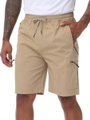 Satankud cargo shorts front view showing five pockets.