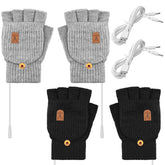 SATINIOR USB heated gloves black pair for typing warmth