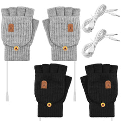 SATINIOR USB heated gloves black pair for typing warmth