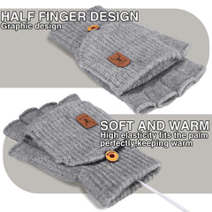 SATINIOR half-finger design heated gloves enable easy grip and warmth