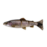Savage Gear 3D Line Through Trout 12in Ghost Trout front view highlights lifelike body details.