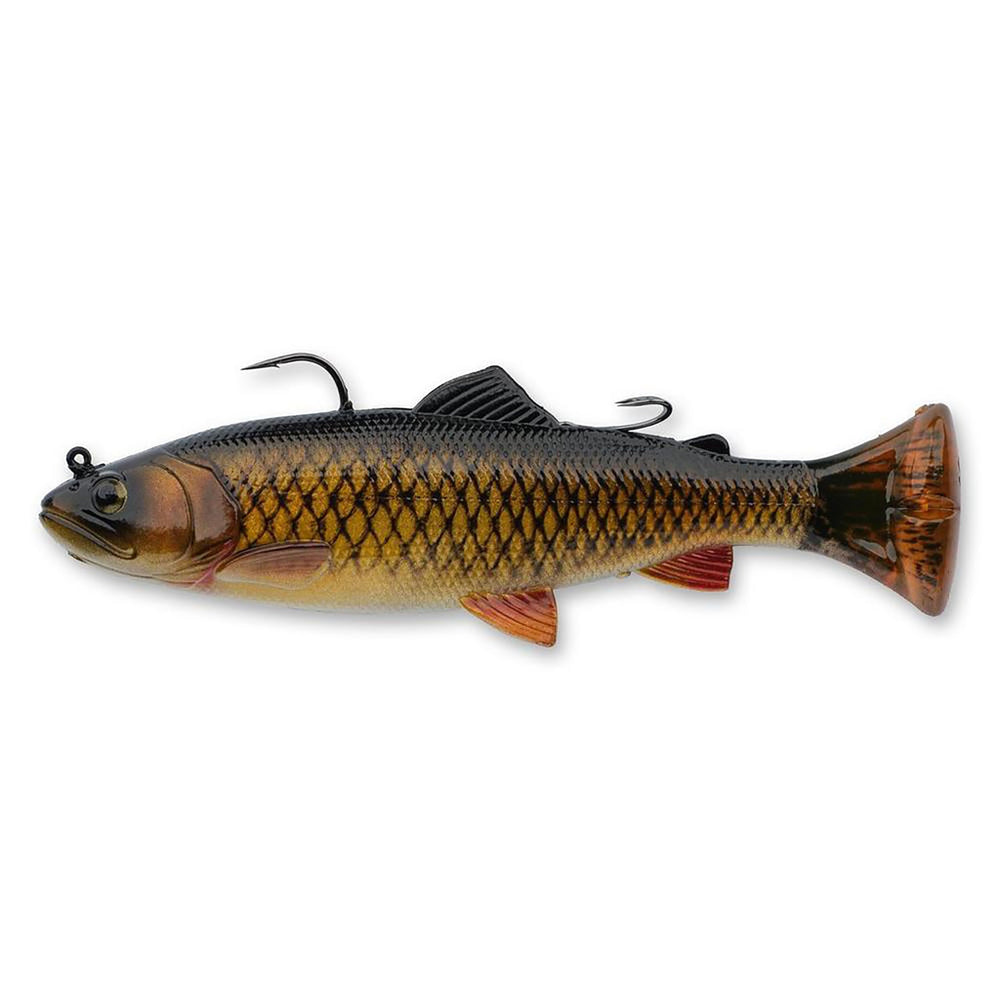 Savage Gear 3D Pulse Tail Trout RTF 6in carp front view shows realistic freshwater lure action.