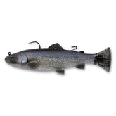 Savage Gear 3D Pulse Tail Trout RTF 6in Kokanee lure in water, showing lifelike motion.