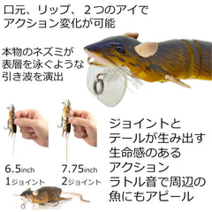 Savage Gear 3D Rad Rat bait, white, close-up reveals detailed texture and authentic design