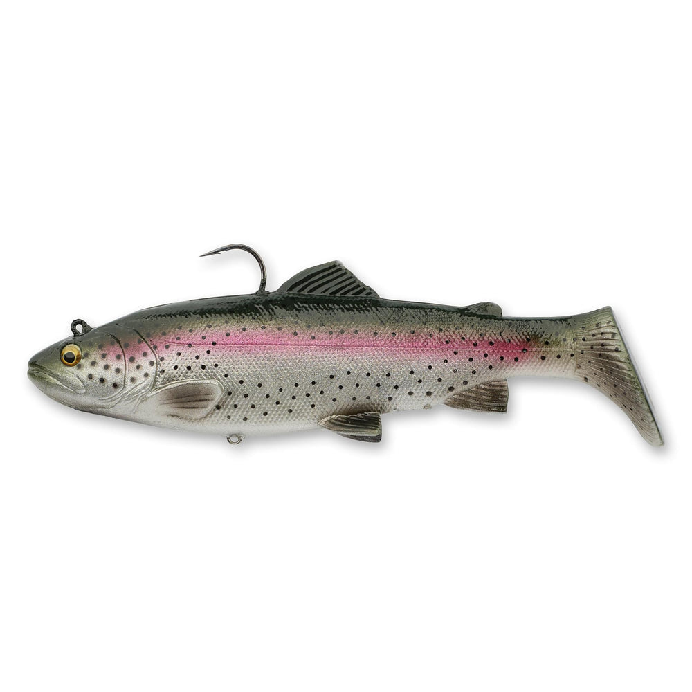 Savage Gear 3D Real Trout bait front view, lifelike realism to entice trophy fish at distance.