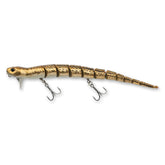 Savage Gear 3D Wake Snake bait in brown chrome, top view highlights lifelike topwater realism.