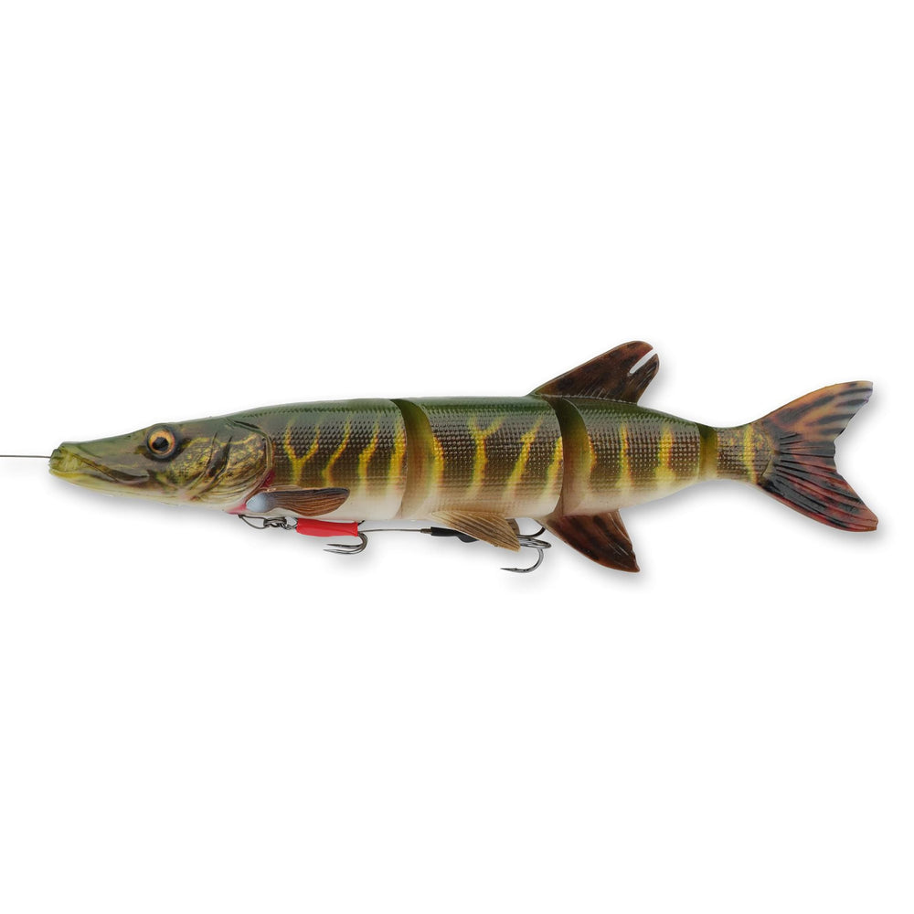 Savage Gear 4D Line Thru Pike lure front view showing realistic pike profile for big fish