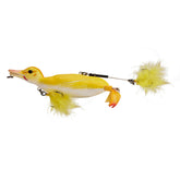 Savage Gear 3D Duck Bait yellow duckling topwater lure ready to entice surface strikes.